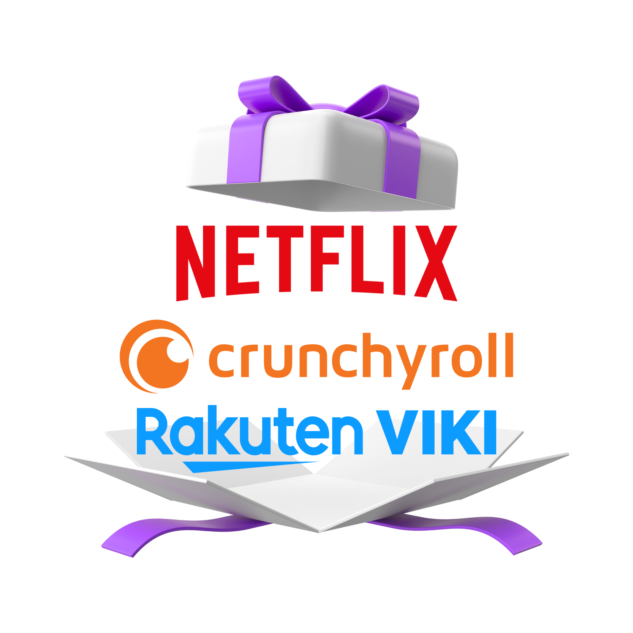 NETFLIX, Crunchyroll & Rakuten VIKI (1 mes)
