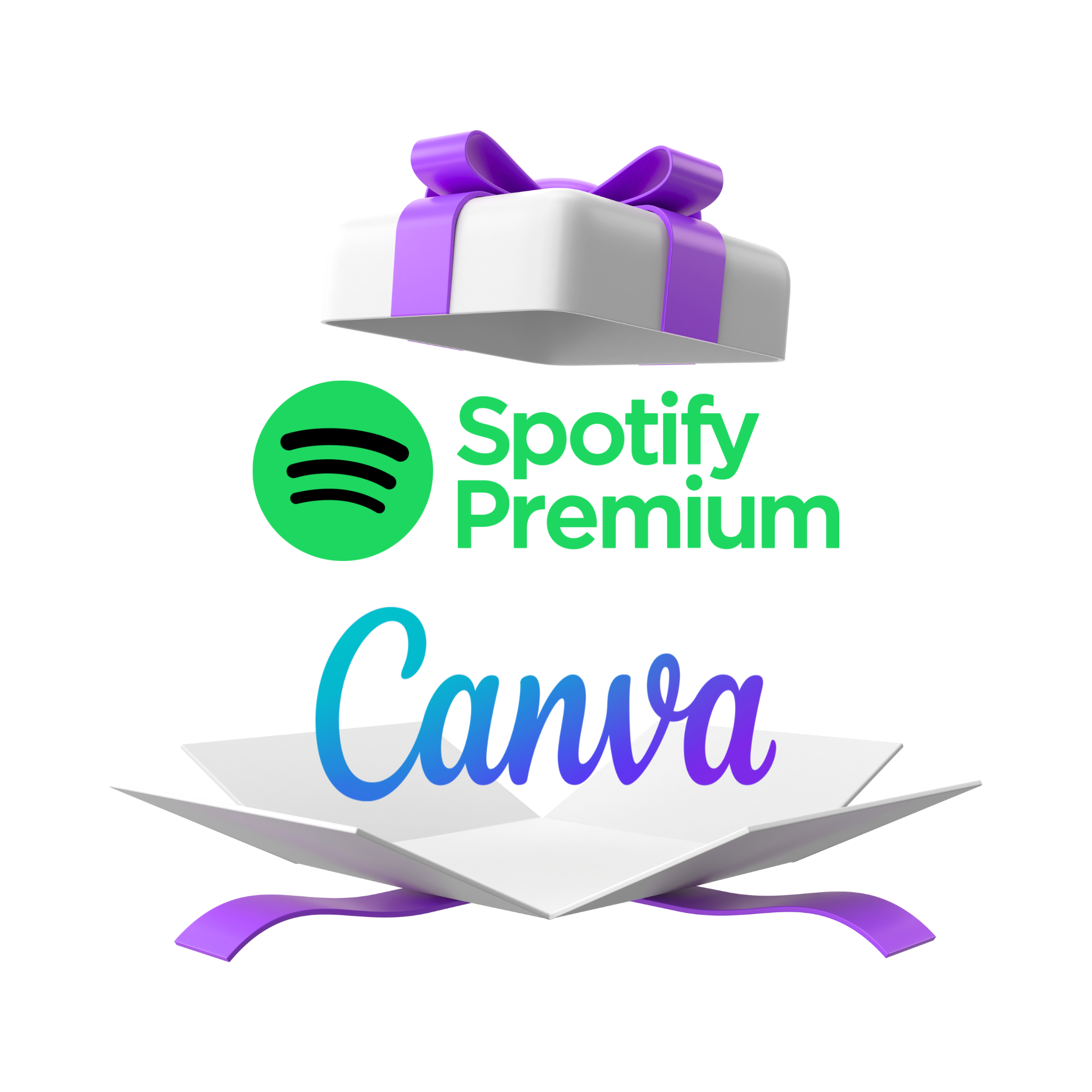 Spotify Premium & Canva Premium (1 mes)